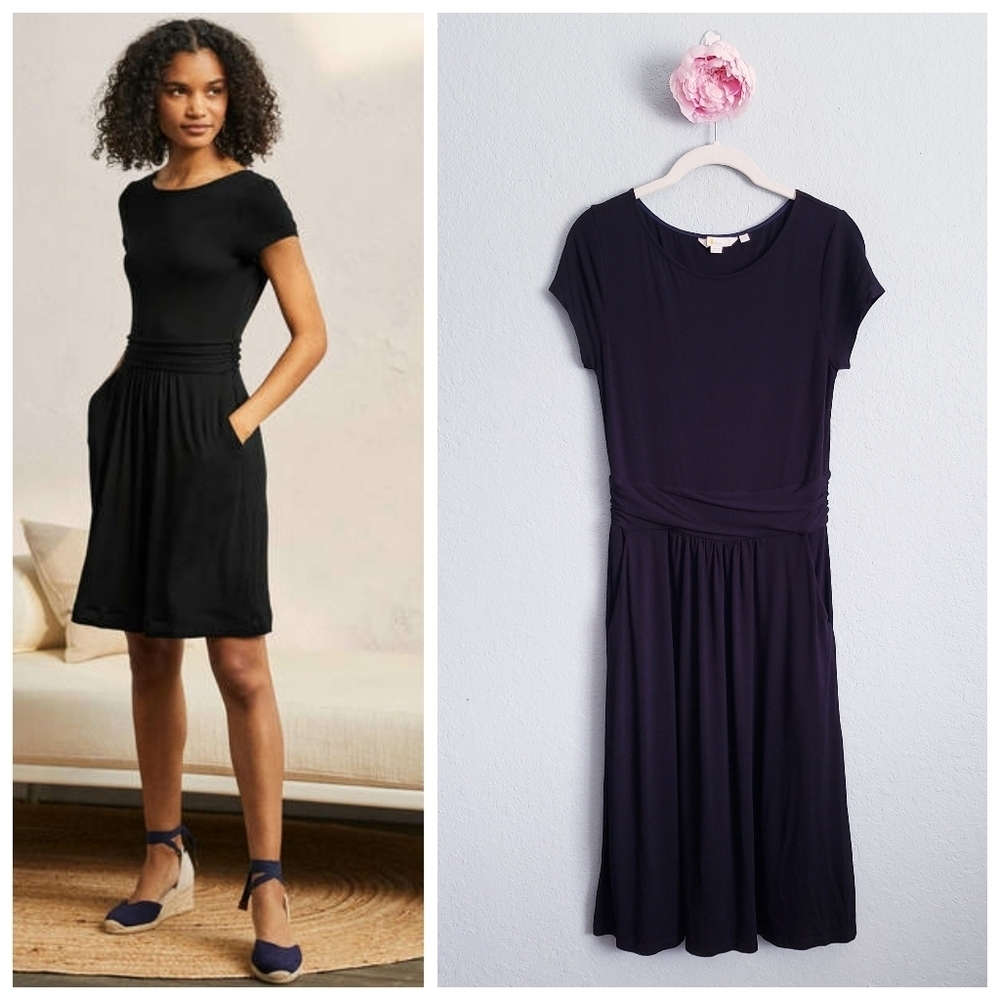 Boden Amelie Black Jersey Stretch Dress